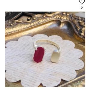 Kendra Scott Gold Adjustable One Size Fits All Pryde Maroon Jade Ring